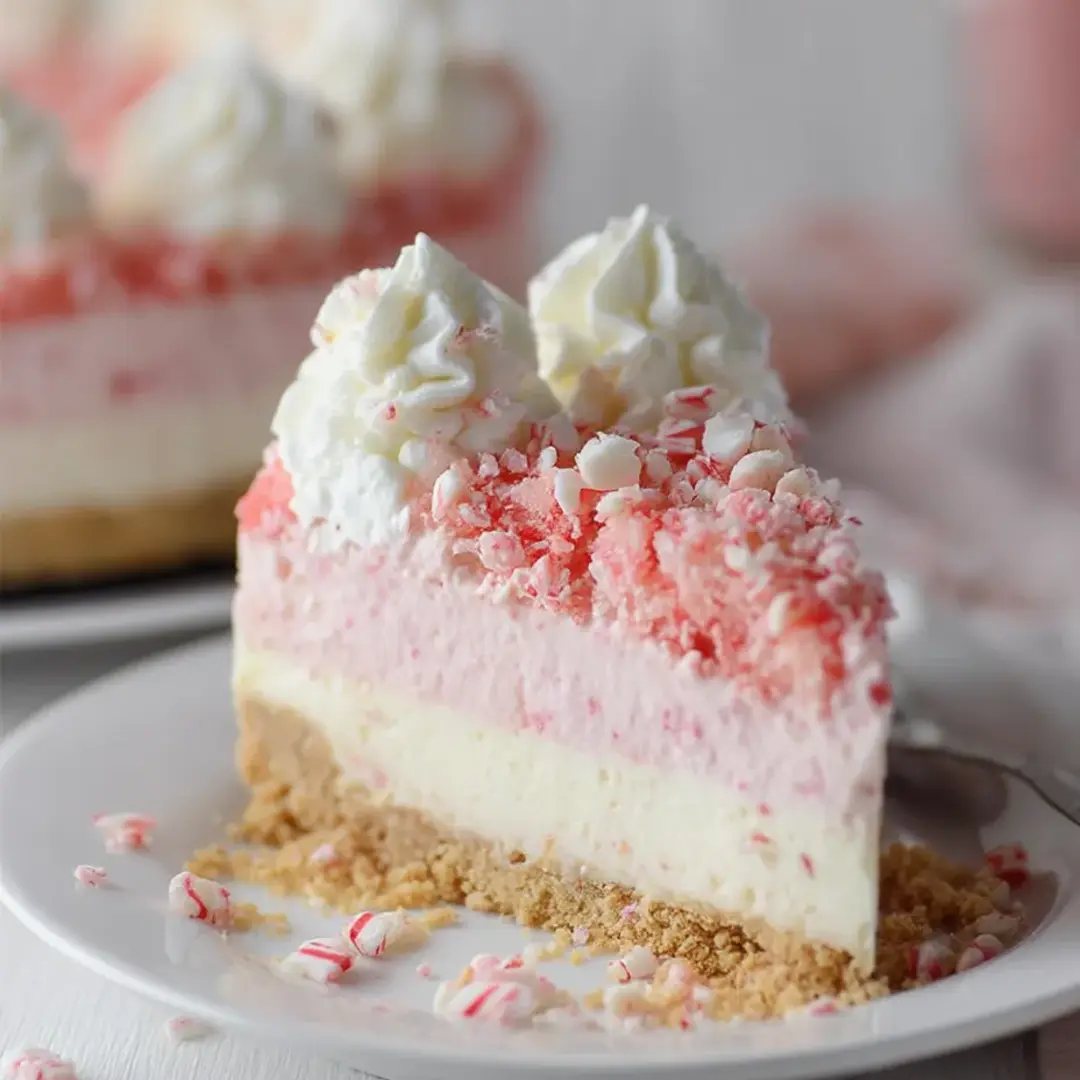 Ein Stück Kuchen mit weißem Frosting und roten Streuseln.