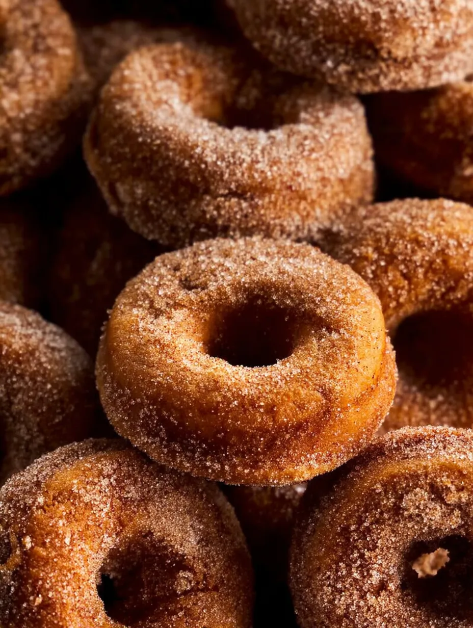 Ein Stapel Donuts mit Zuckermantel.