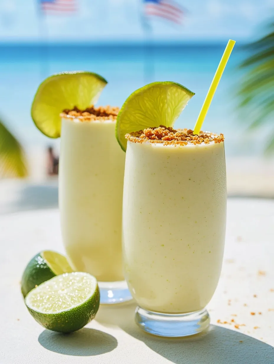Zwei Limetten-Drinks mit Strohhalmen bereit zum Trinken.