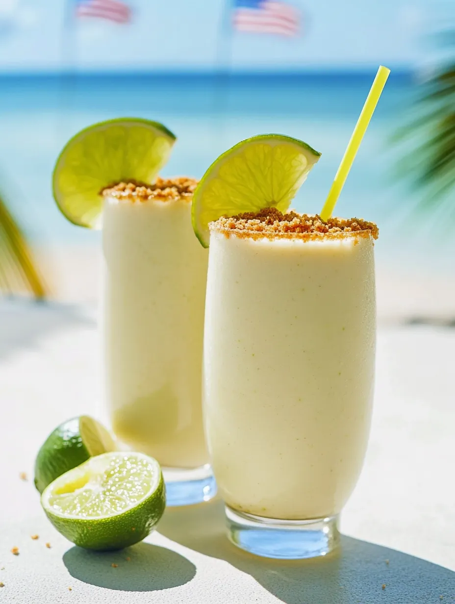 Zwei Milch-Drinks mit frischen Limetten auf dem Tisch.