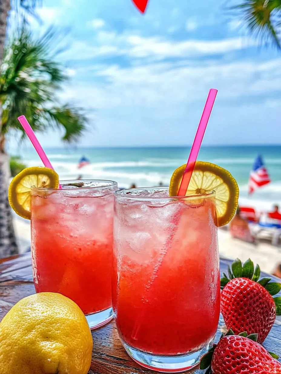 Rosa Limonade-Gläser auf einem Tisch.