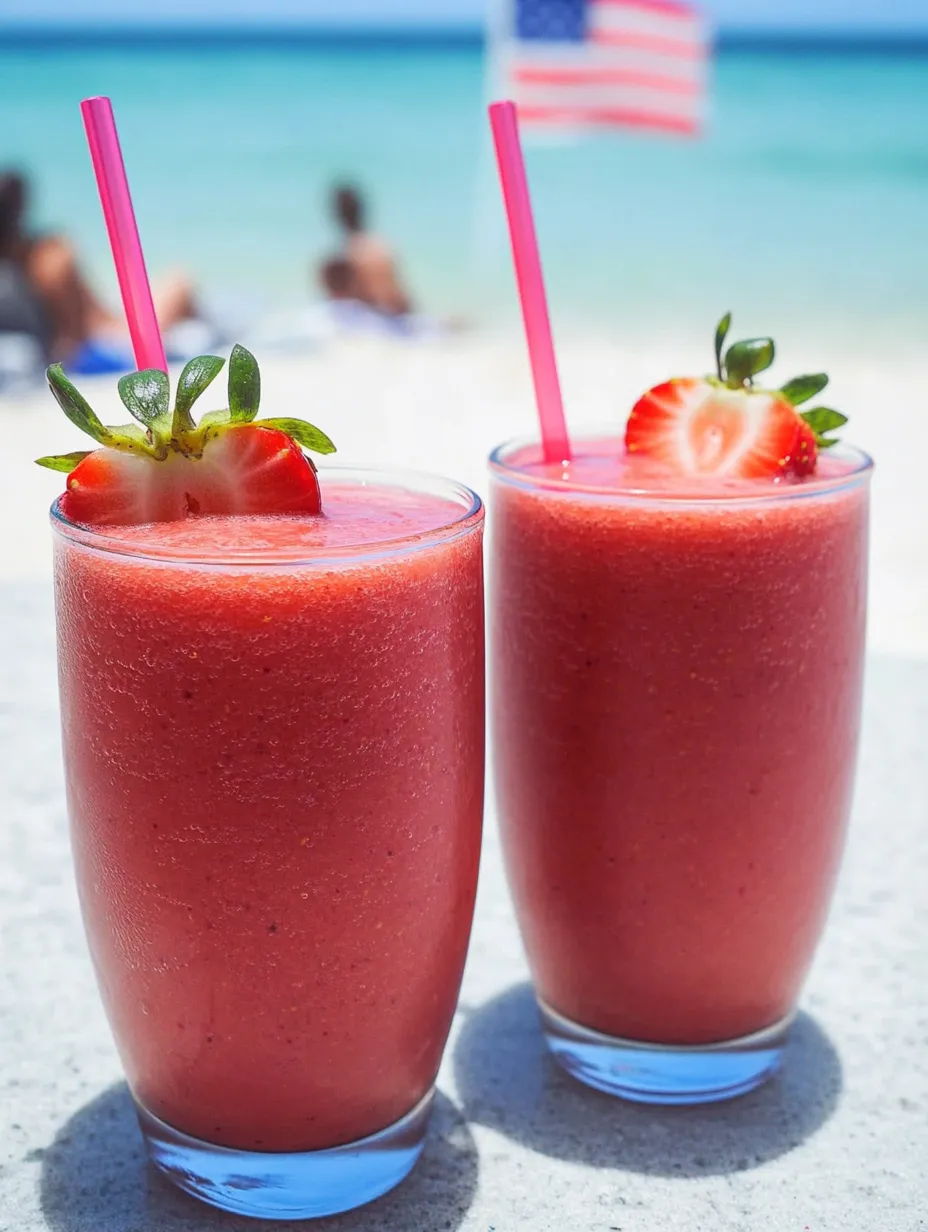 Zwei Gläser mit Erdbeer-Smoothie.
