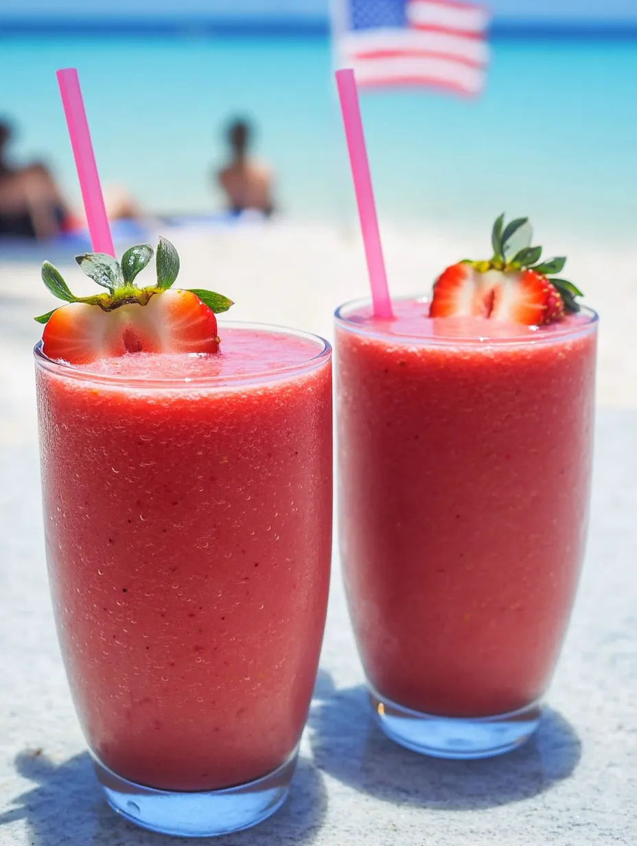 Zwei Gläser mit Erdbeer-Smoothie.