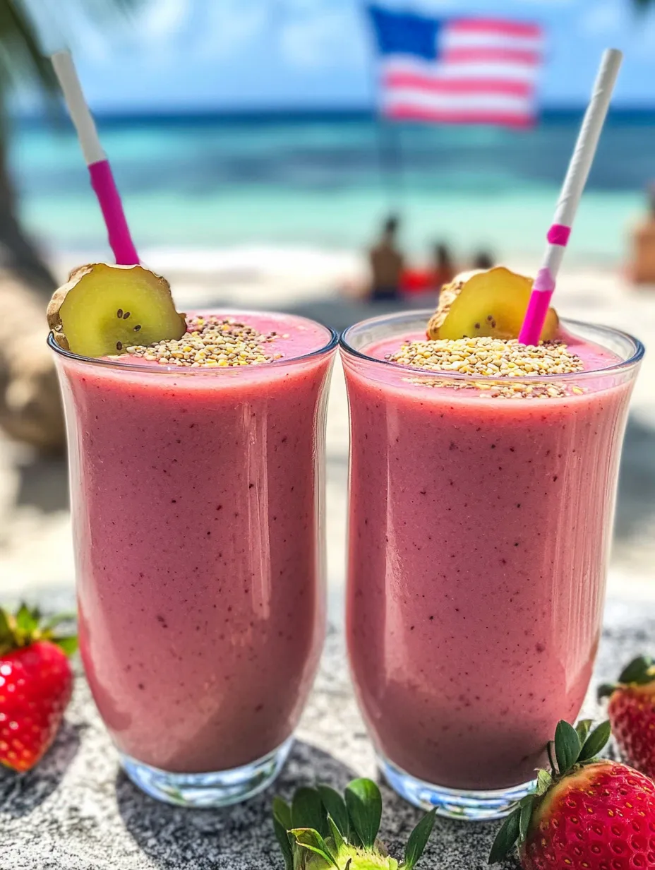 Zwei Gläser mit Erdbeer-Smoothie.