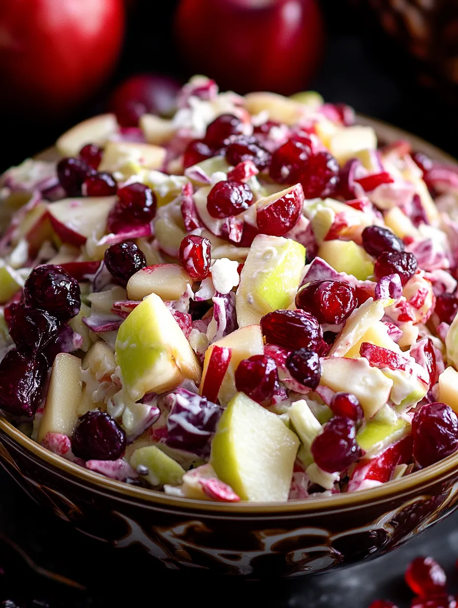 Eine Schale voll mit Apfelstücken und Cranberrys.