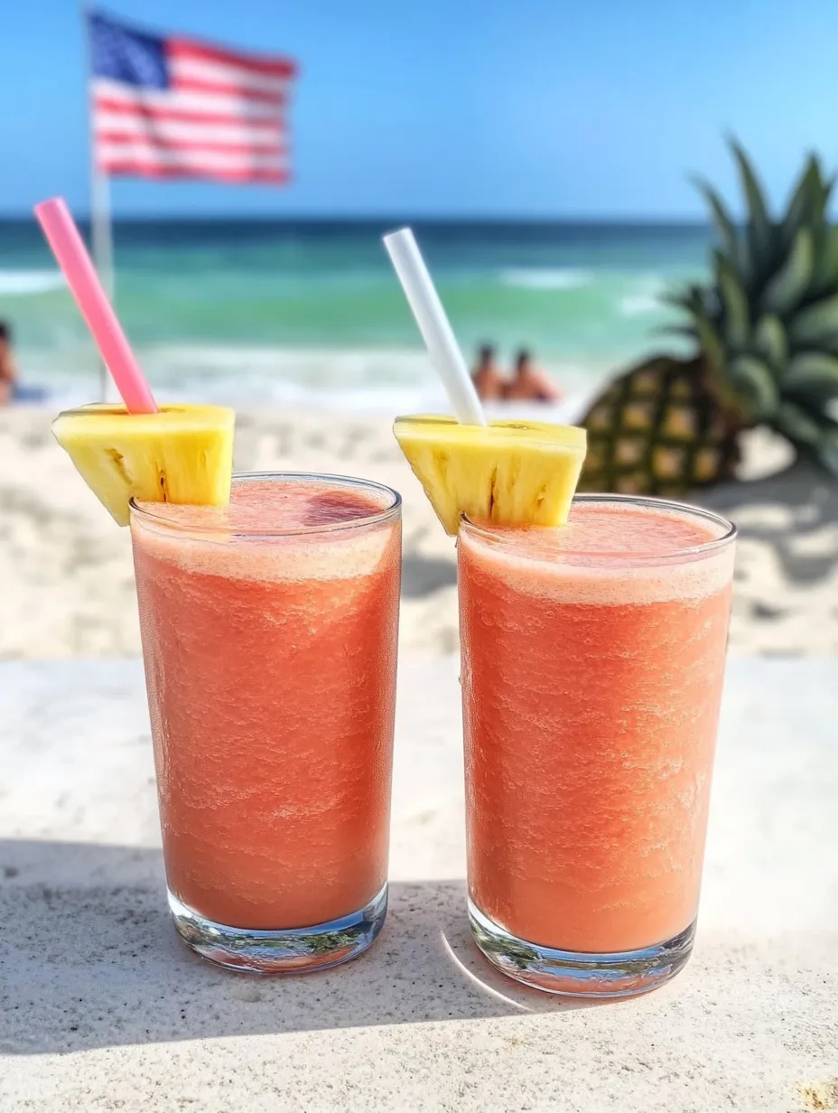 Zwei rosa Smoothies mit Ananasscheibe oben drauf.