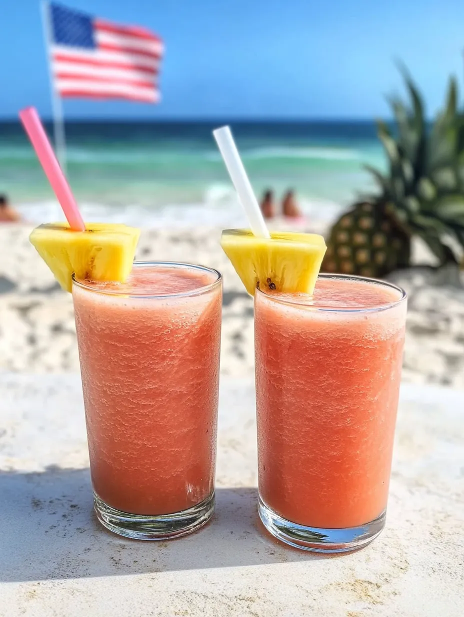 Zwei rosa Smoothies mit Ananasscheibe oben drauf.