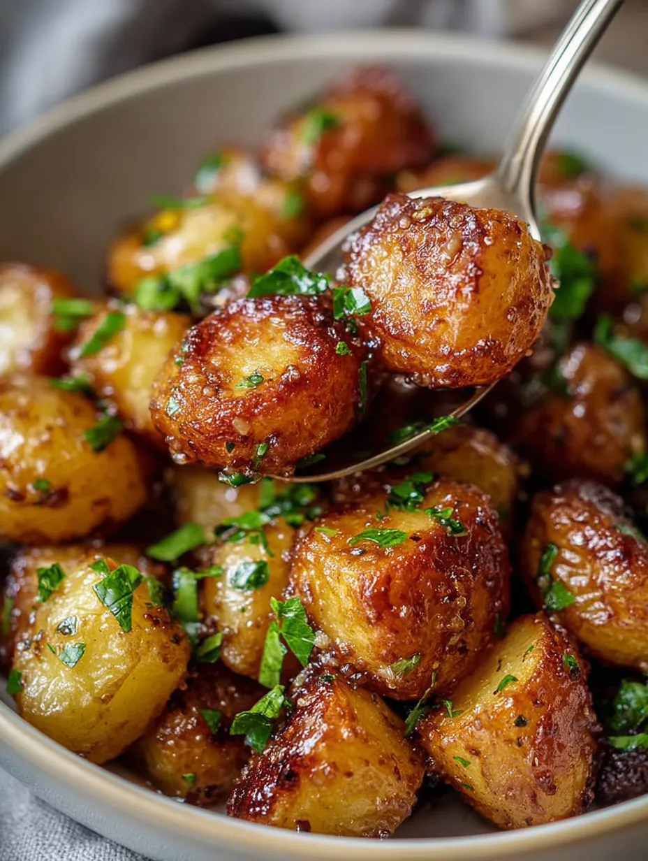 Eine Schüssel Kartoffeln mit Gabel darin.