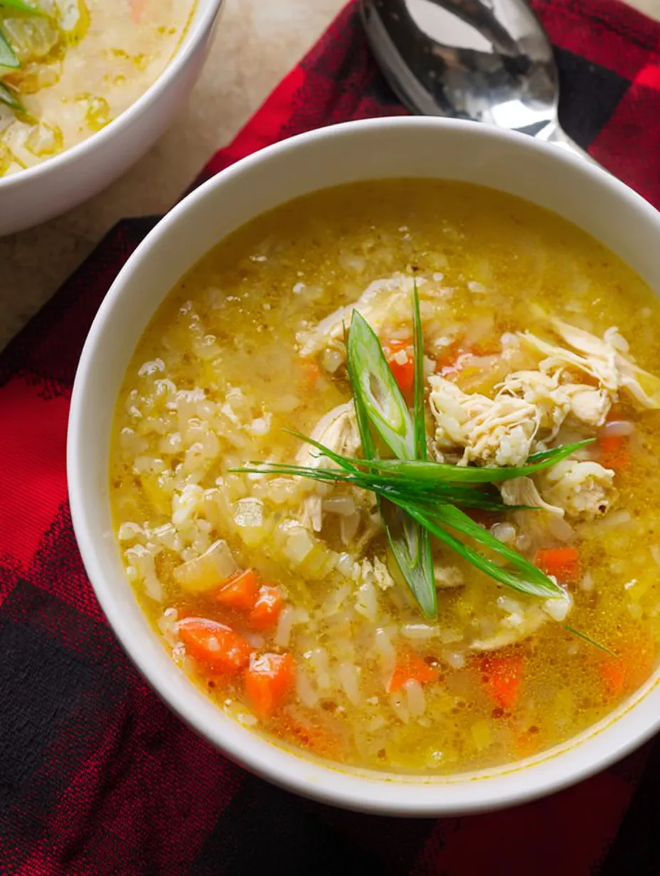 Eine Schüssel Hähnchensuppe mit Gemüse.