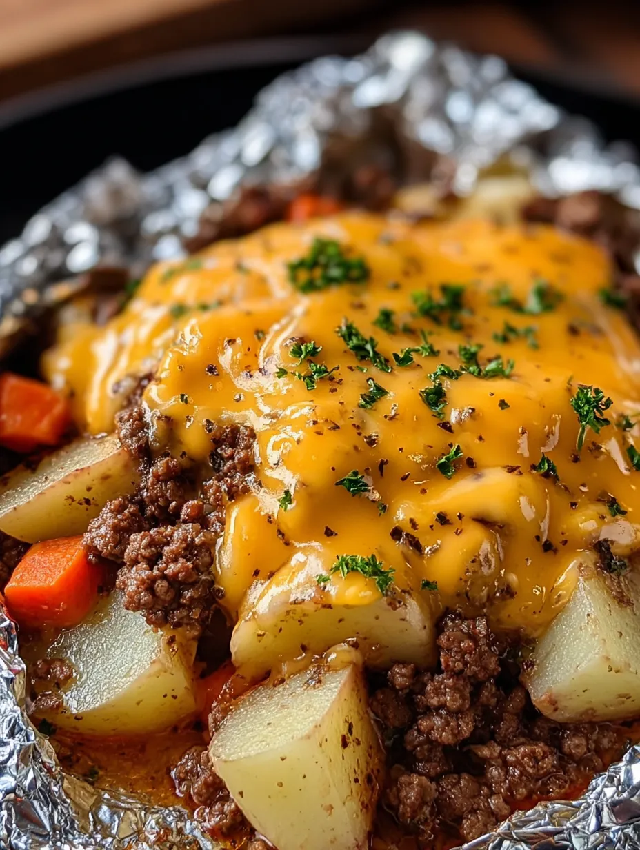 Nahaufnahme von leckerem Käse und Kartoffeln.