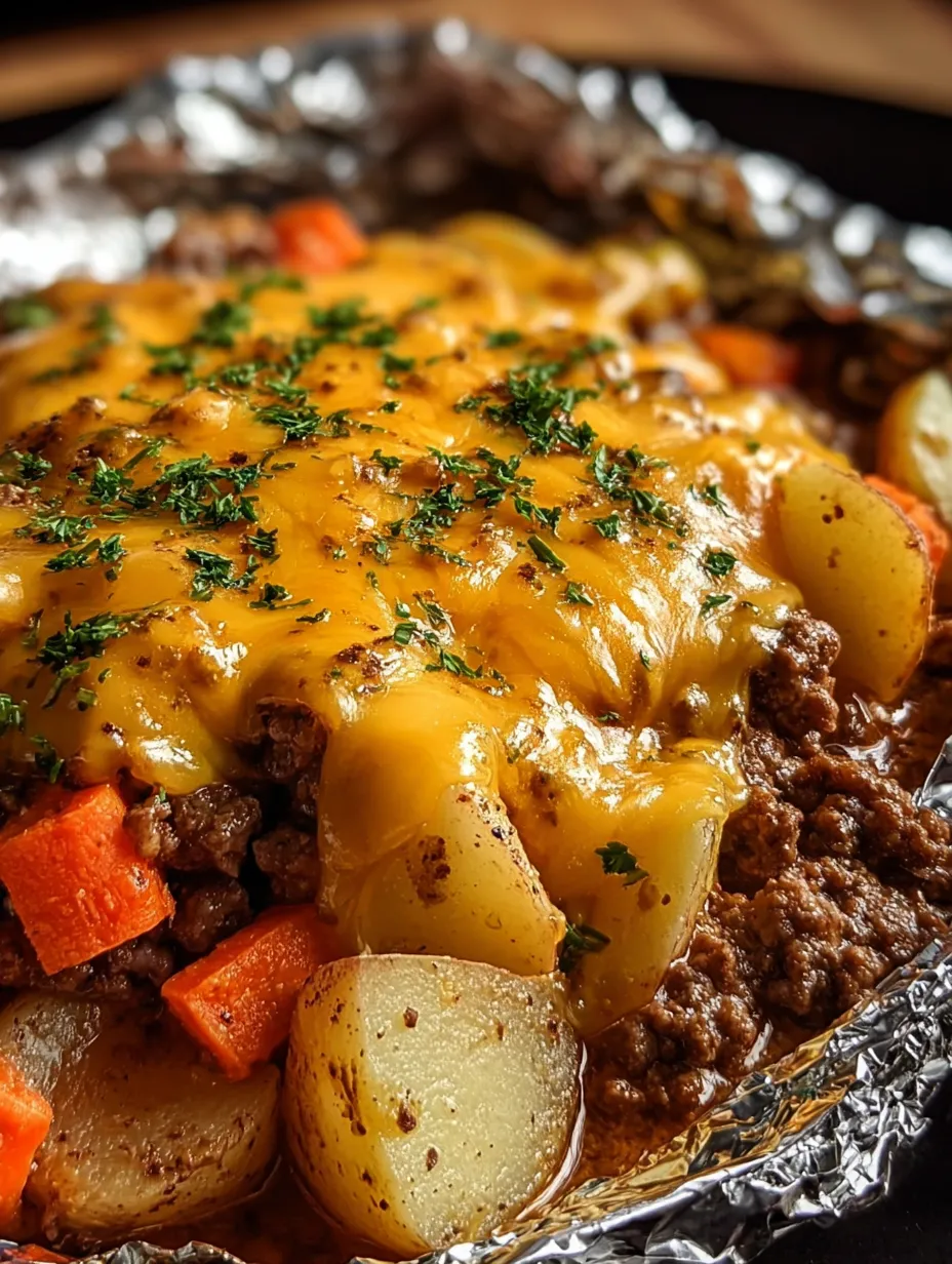 Nahaufnahme von Fleisch mit geschmolzenem Käse.