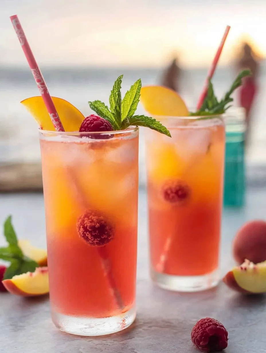 Zwei Gläser rosa Getränk mit Strohhalmen.