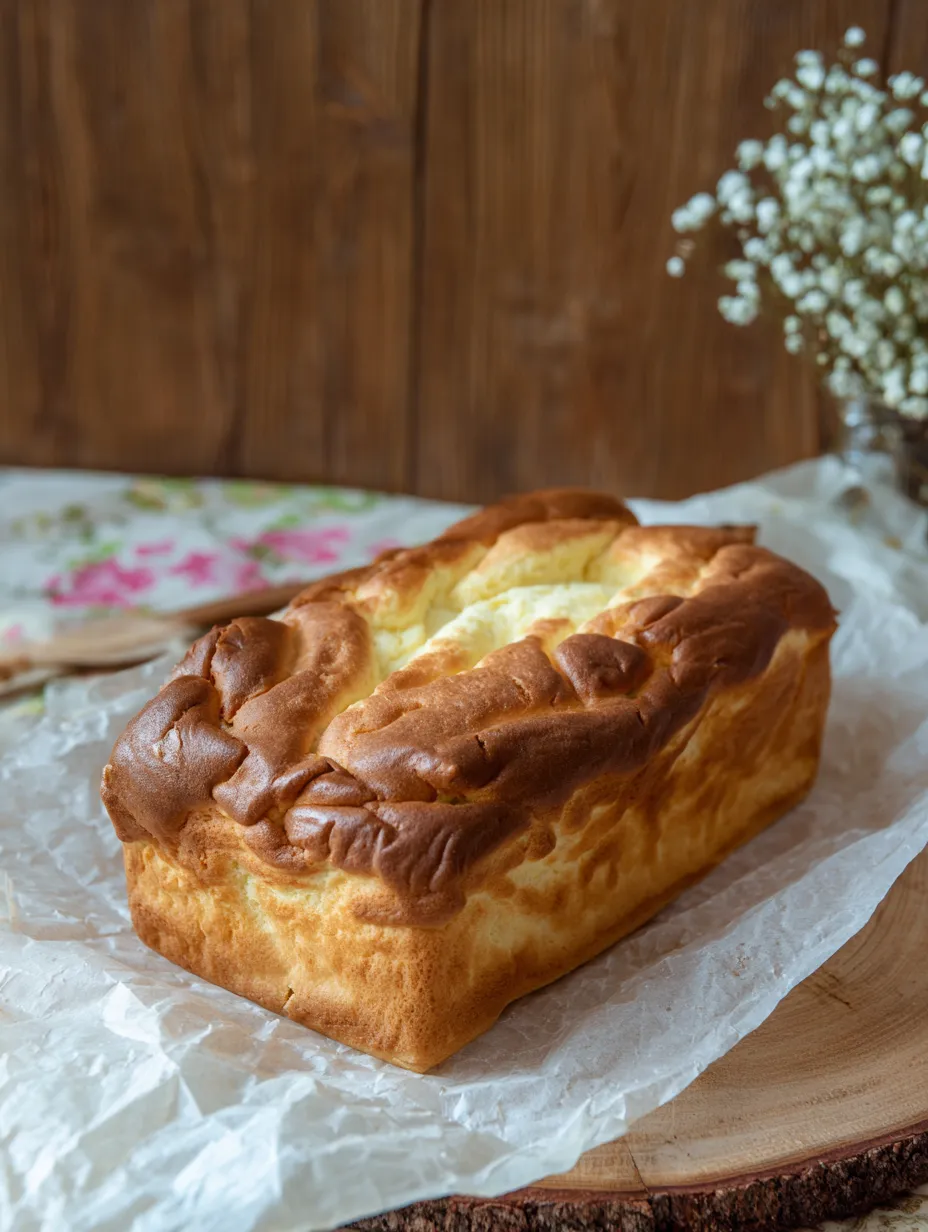 Ein Brotlaib mit heller, lockerer Krume.