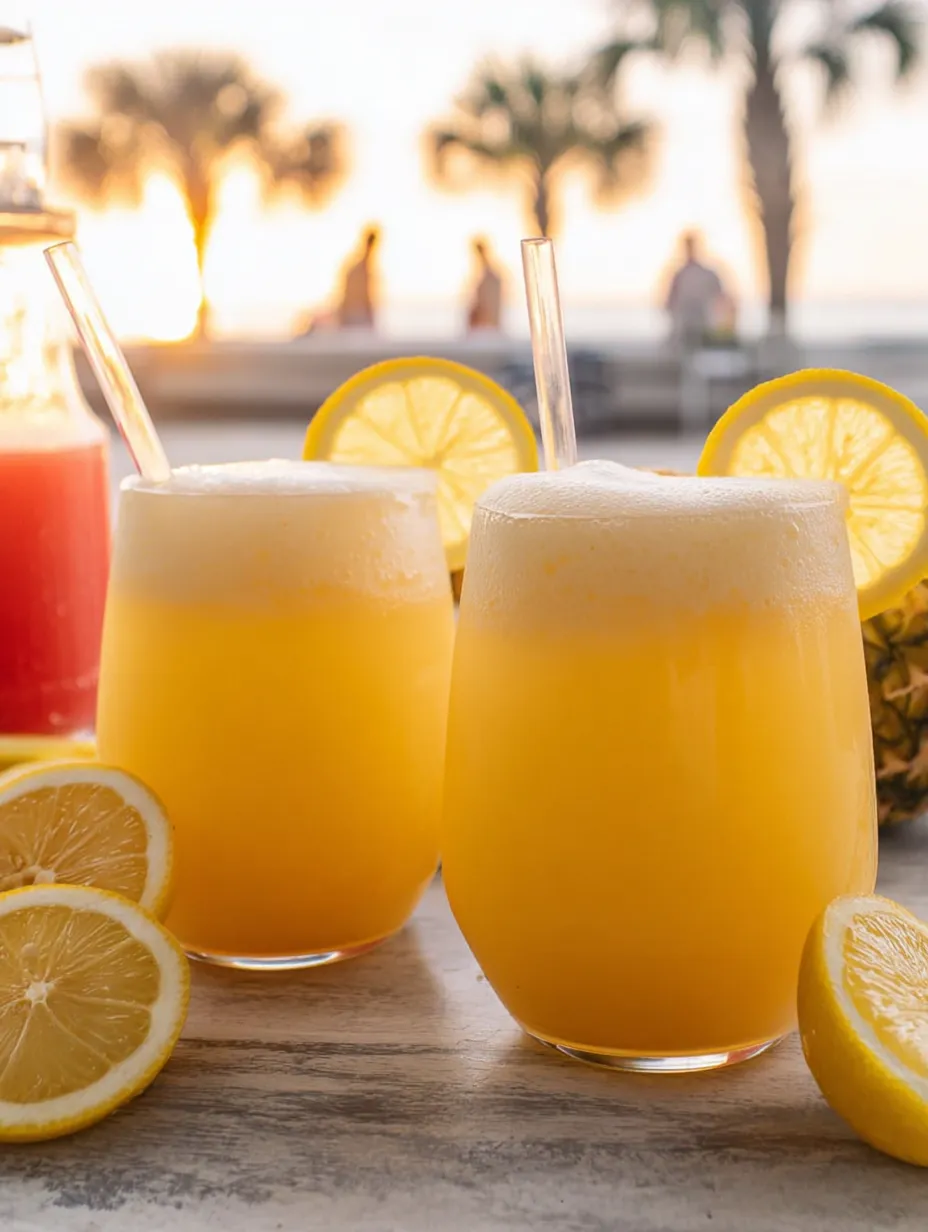 Zwei Gläser Limonade auf dem Tisch.
