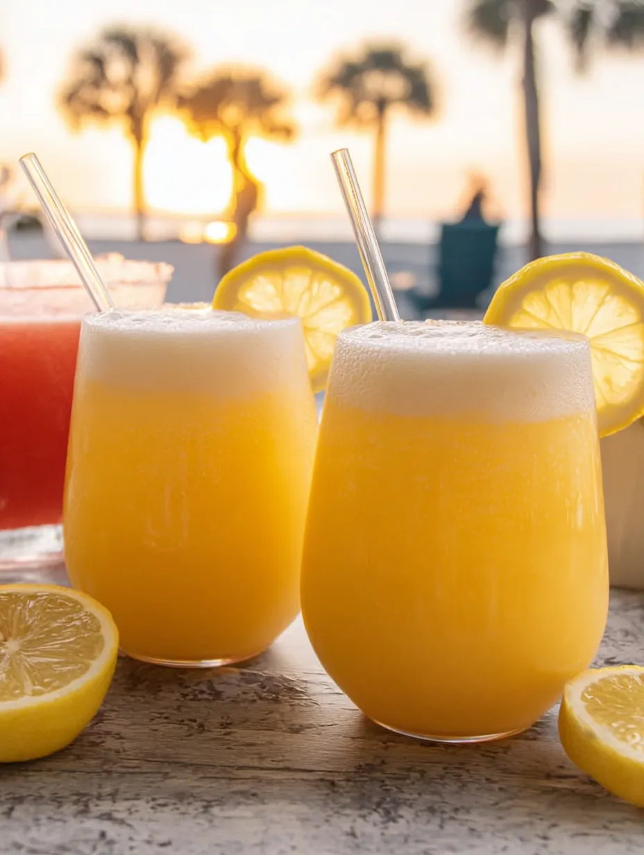 Drei Gläser Limonade auf dem Tisch.