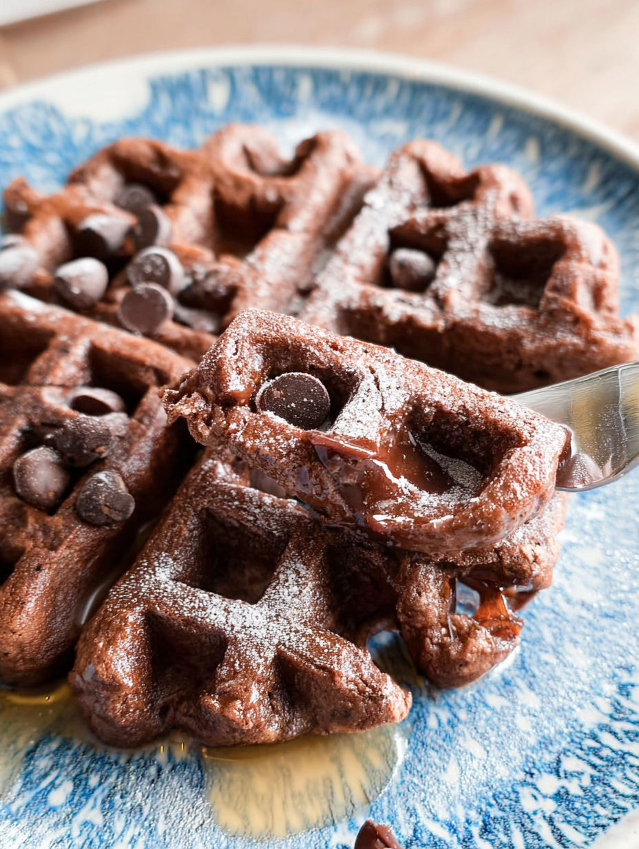Ein Teller mit Schokoladenwaffeln und Schokostückchen.