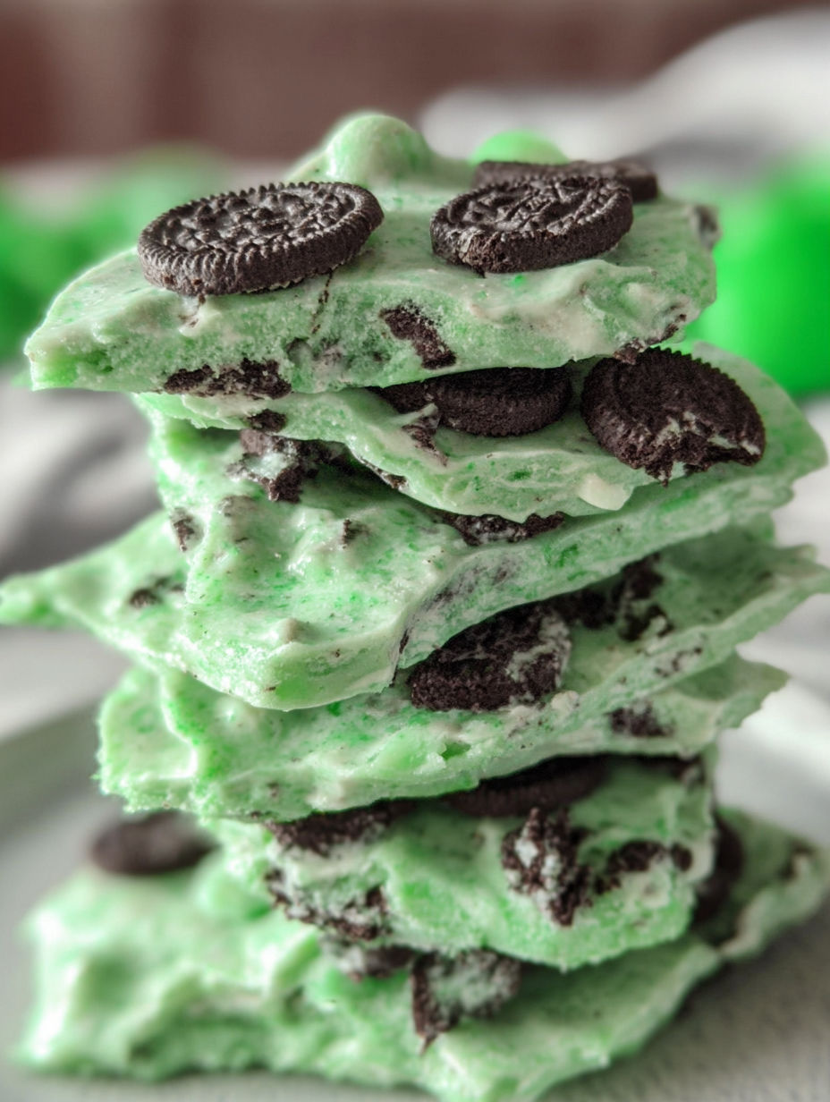 Ein Stapel Minz- und Schoko-Oreo-Stückchen.