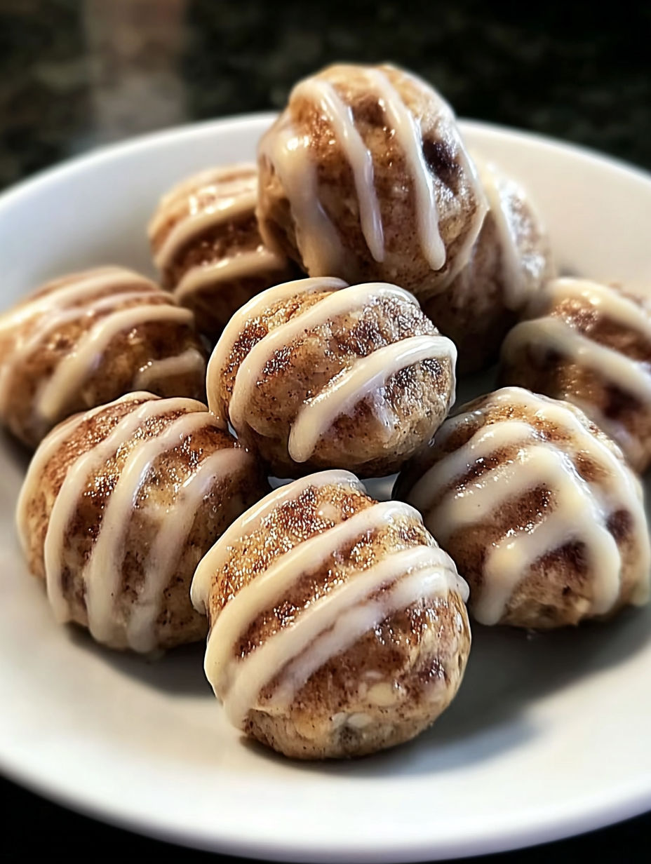 Ein Teller mit Protein-Zimt-Snacks.