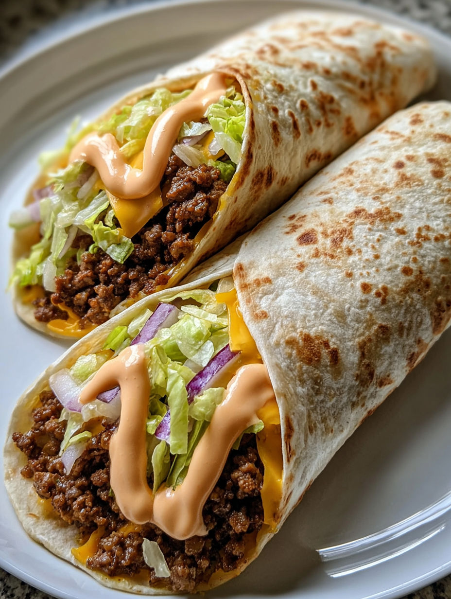Burrito mit Salat und Käse.