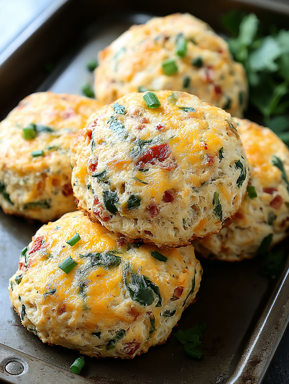 Ein Blech Knäcke mit grüner Dekoration.