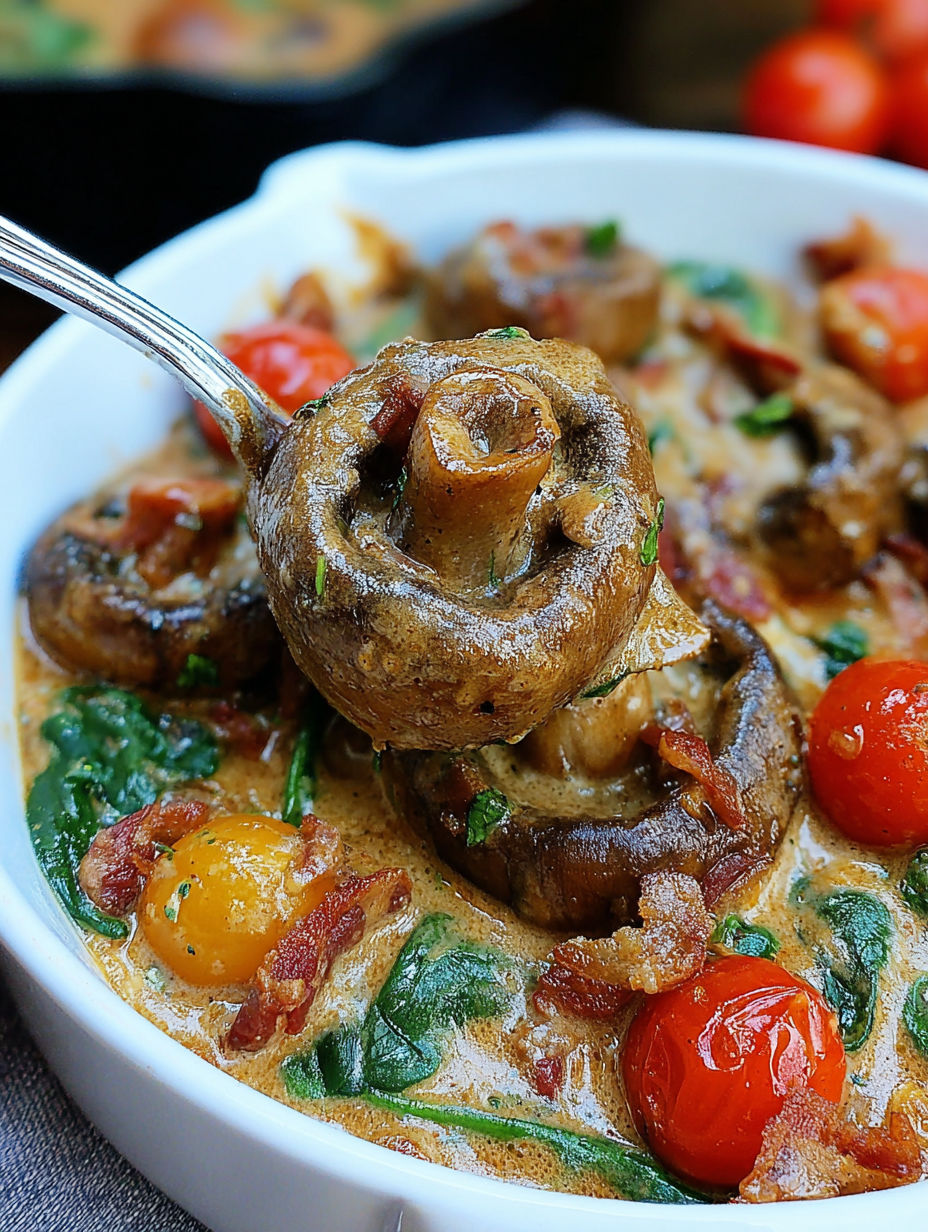 Eine weiße Schale mit Toscana Butterpilzen.