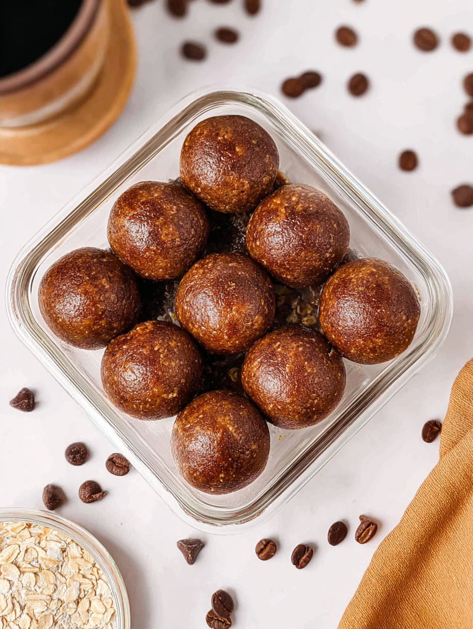 Ein Glasbehälter mit kleinen Schokobällchen.