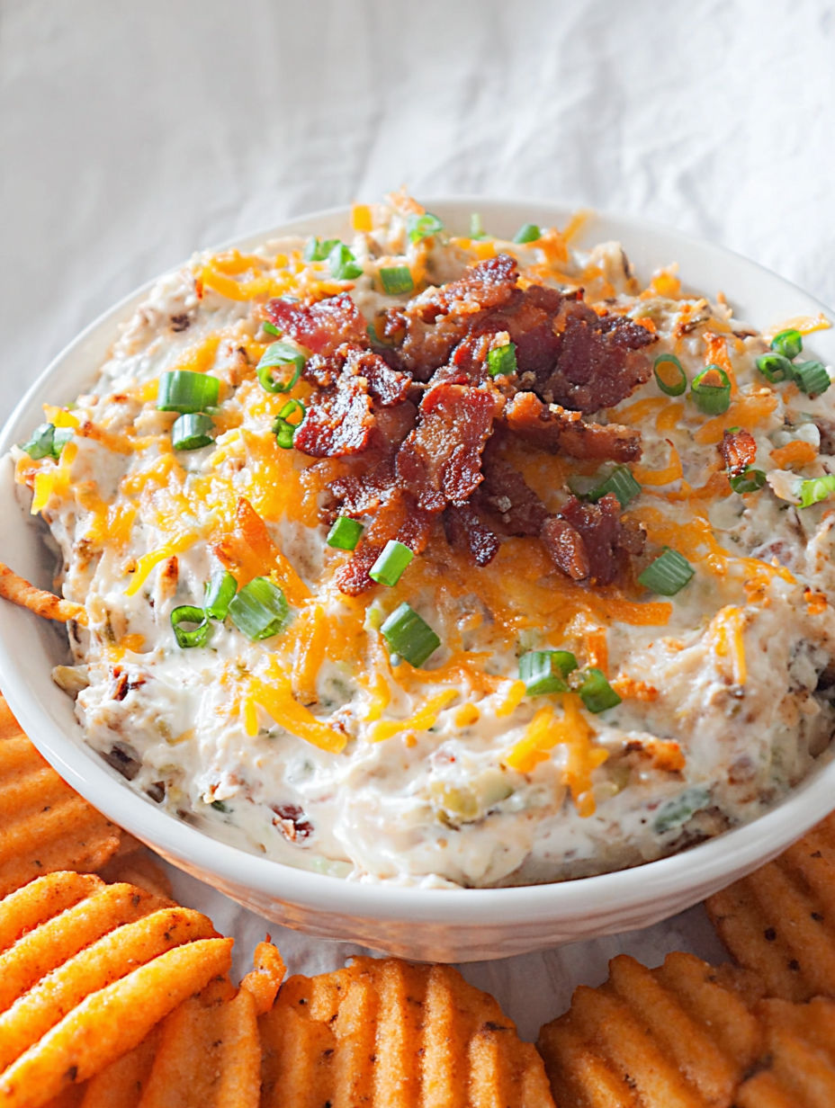 Eine Schüssel mit cremigem Kartoffeldip.