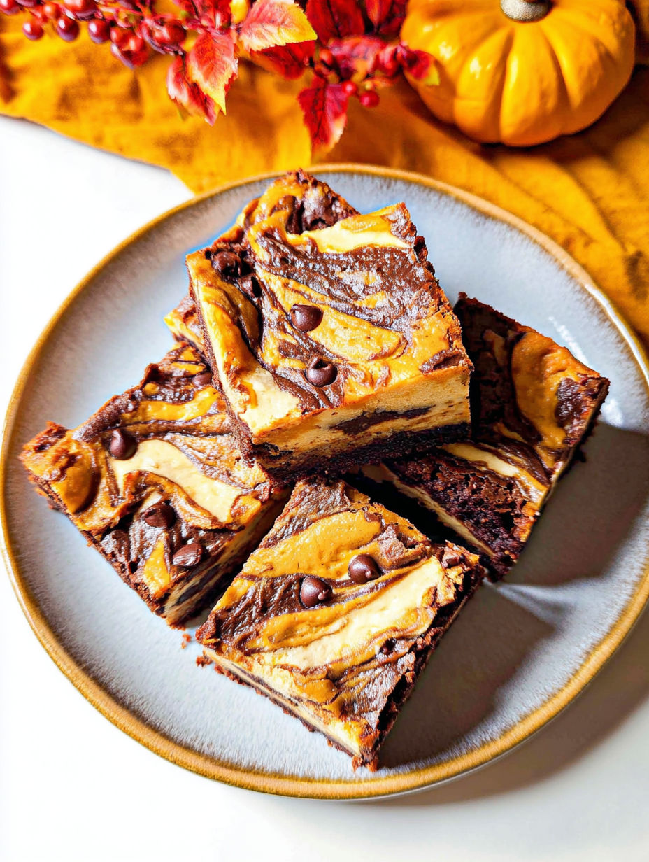 Ein Teller Brownies mit Schokolade und Karamell.