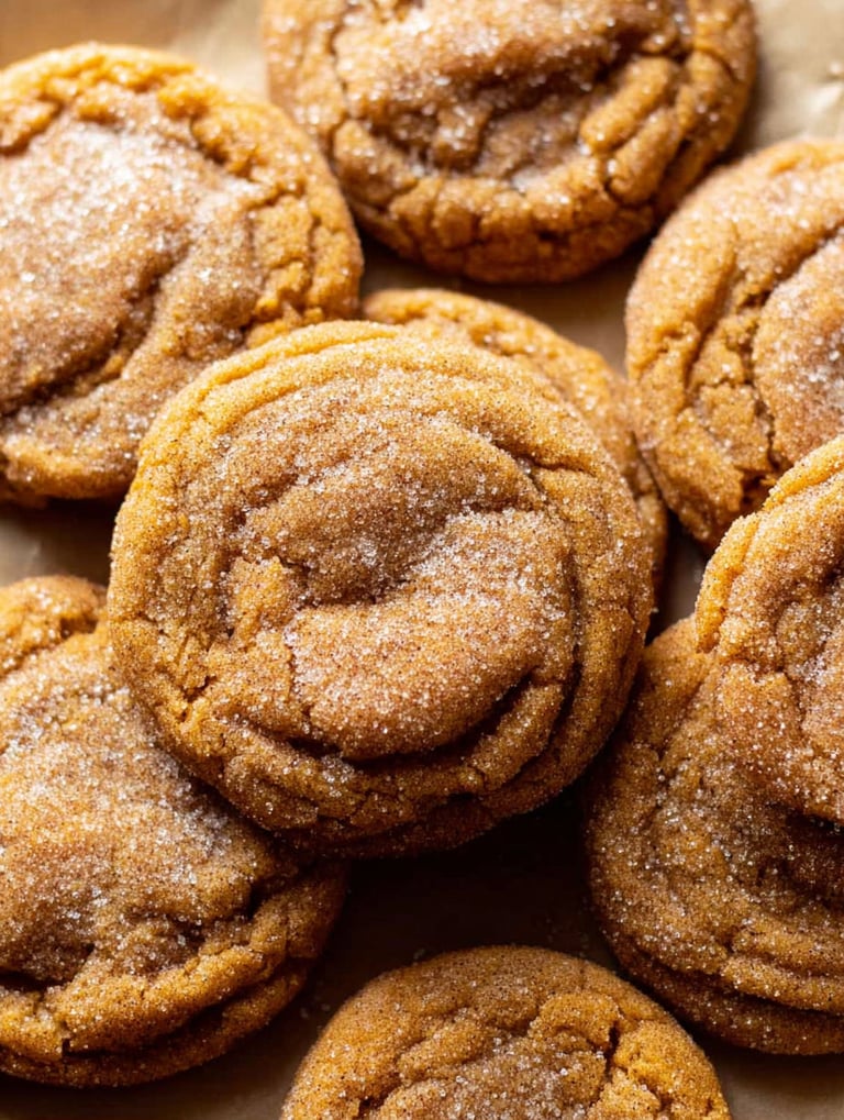 Ein Teller voller zäher Kürbis-Snickerdoodle.