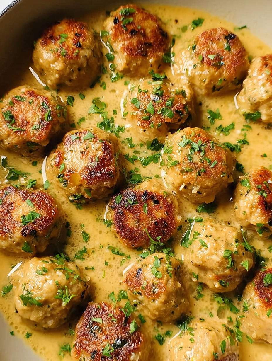 Fleischbällchen in cremiger Soße.