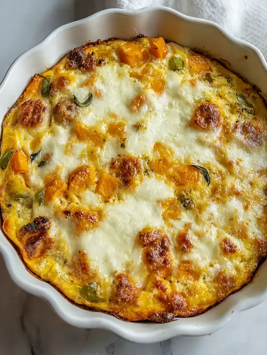 Gericht aus Süßkartoffeln und Käse.