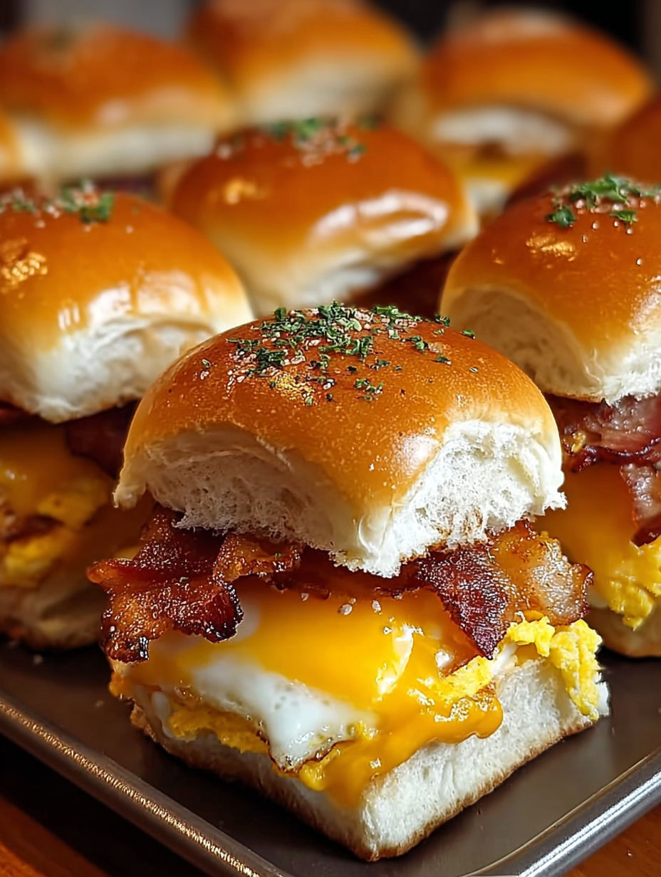 Bacon, Ei und Käse Frühstücksbuns.