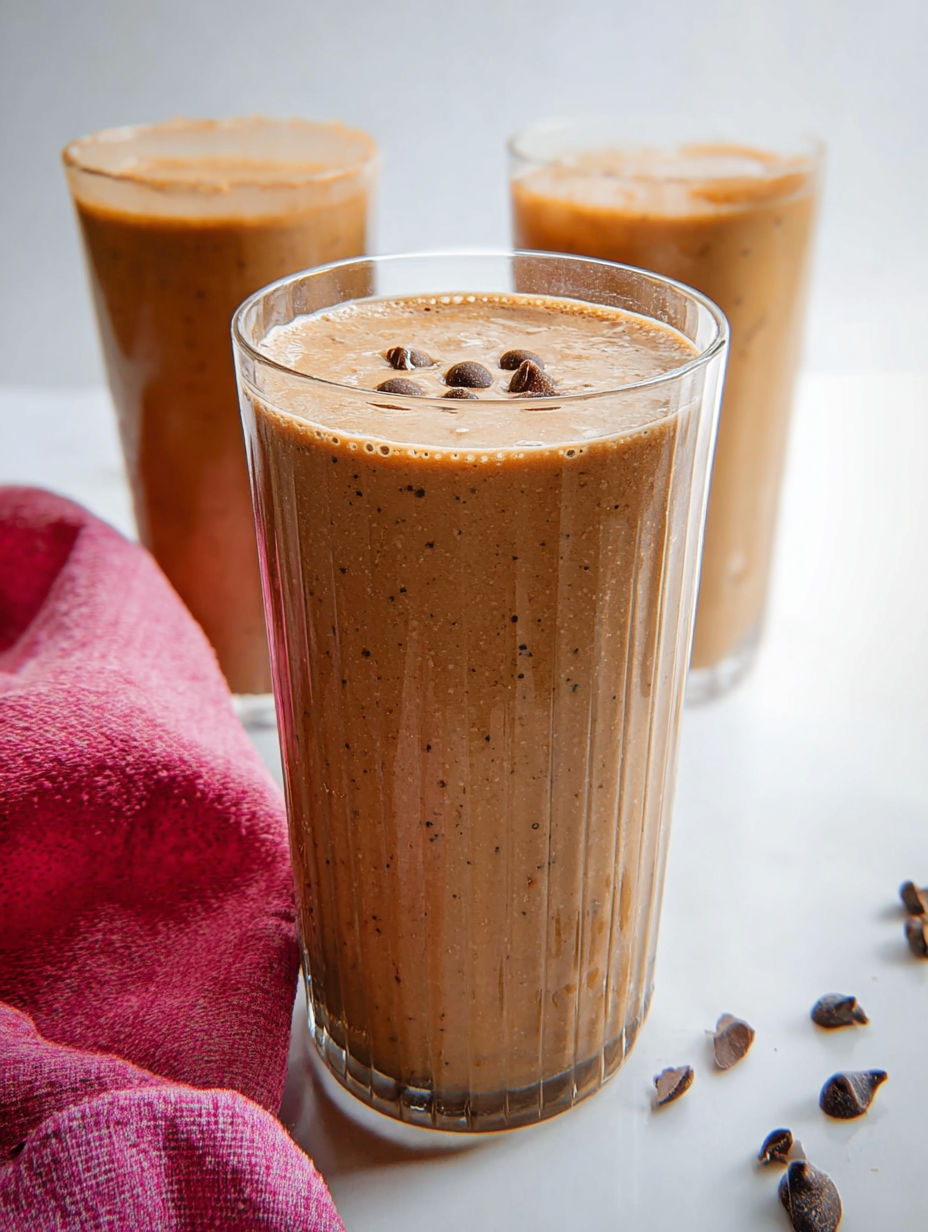 Ein Glas mit samtigem Schoko Shake.