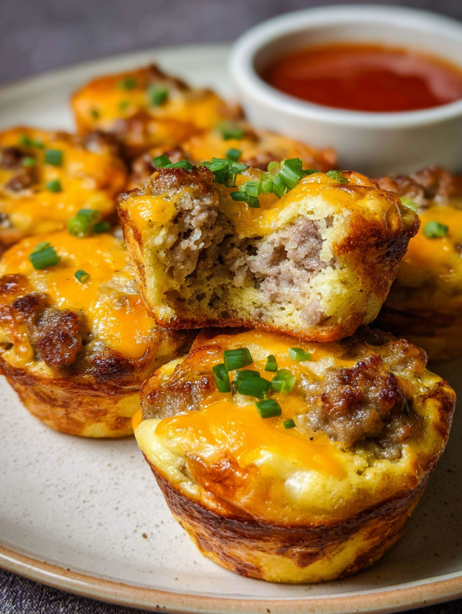 Würstchen Muffins mit Käse.