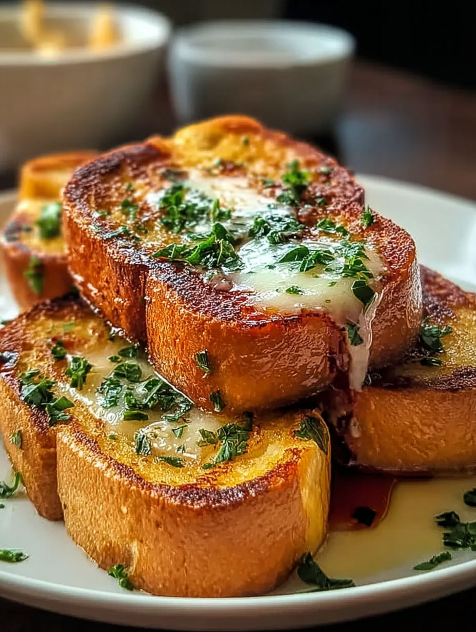 French Toast mit Käse und Kräutern.