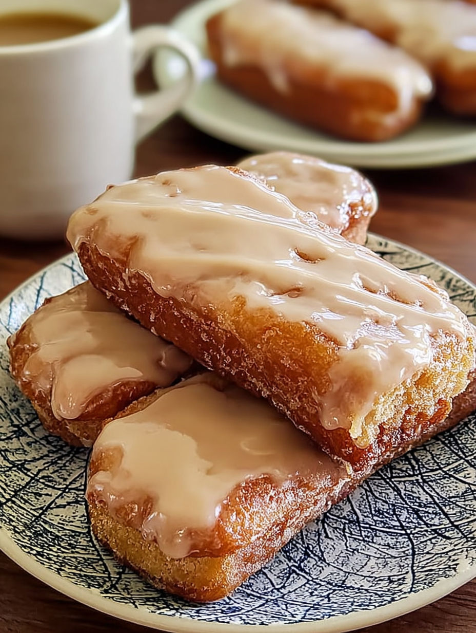 Ein Teller mit weichen Ahorn Donut Bars.