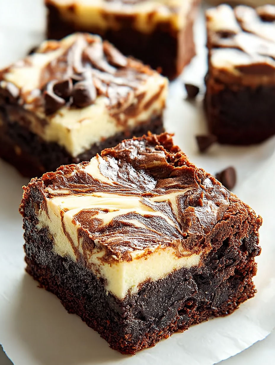 Nahaufnahme von einem Schoko Cheesecake Brownie