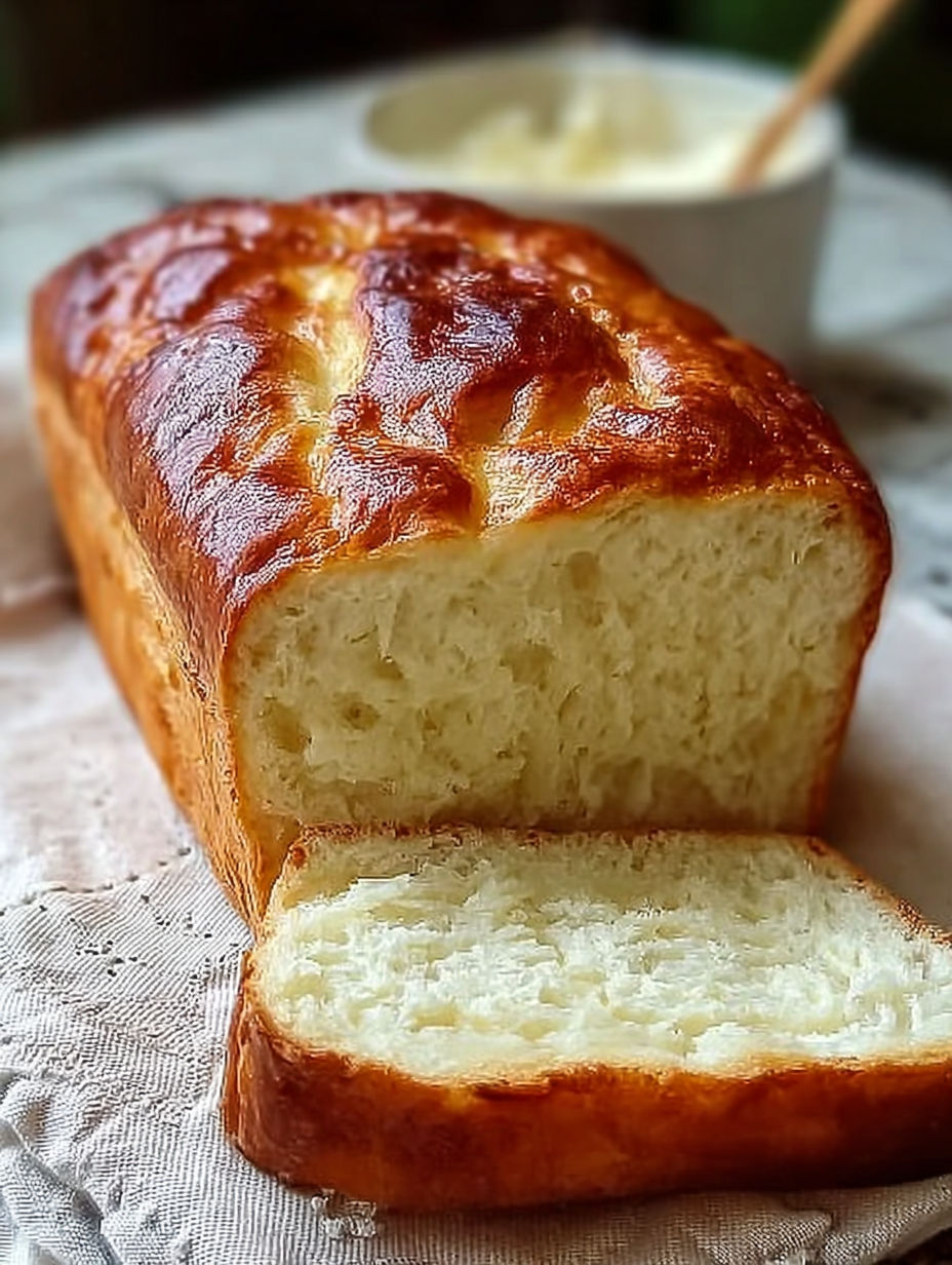 Eine Scheibe kohlenhydratfreies Joghurtbrot.