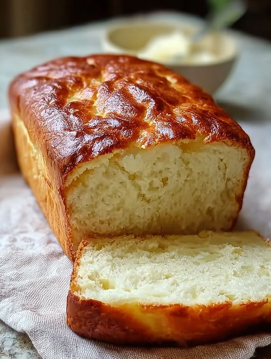 Eine Scheibe kohlenhydratfreies Joghurtbrot.