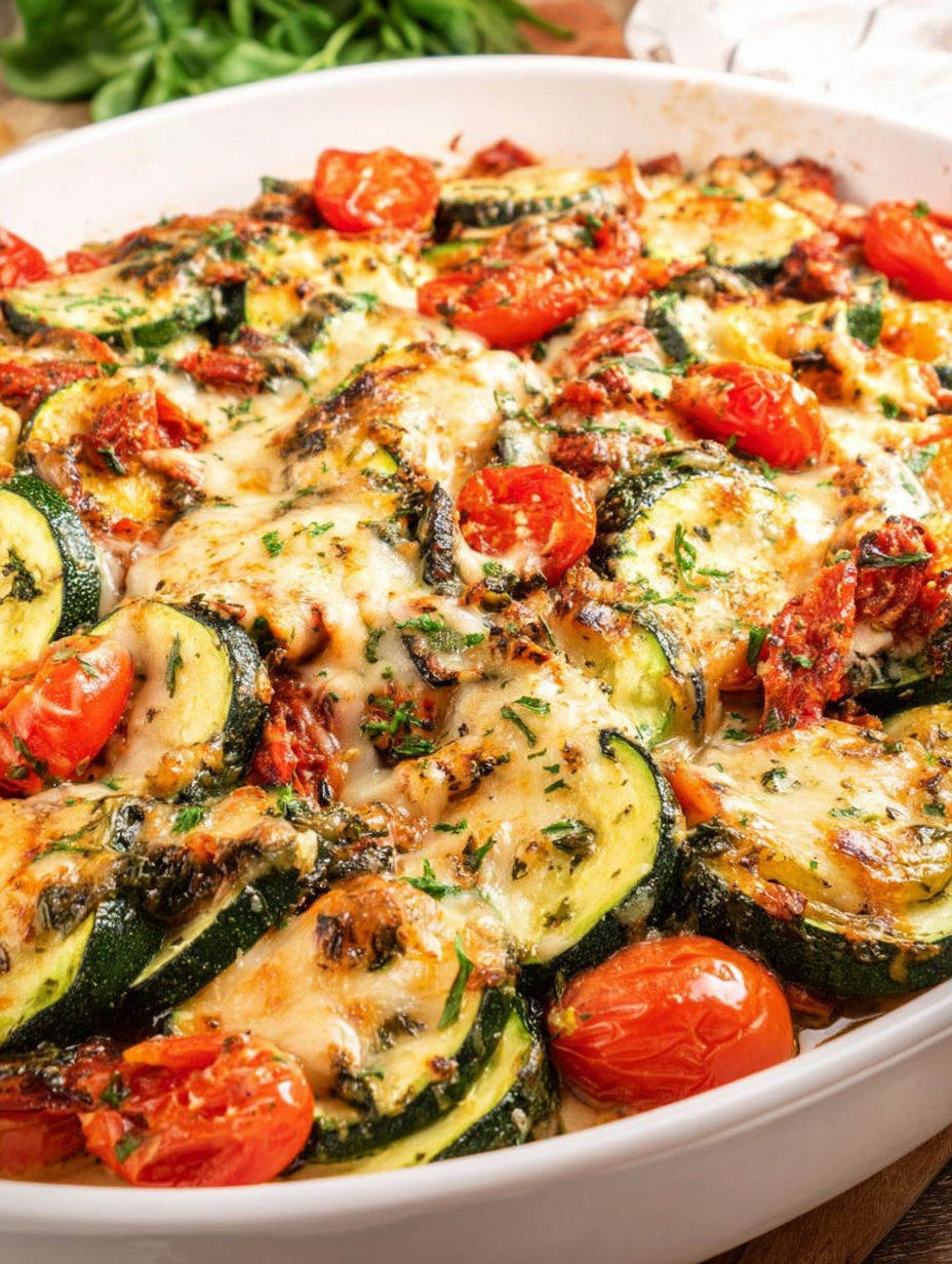 Ein toskanischer Hühnchen Zucchini Auflauf.