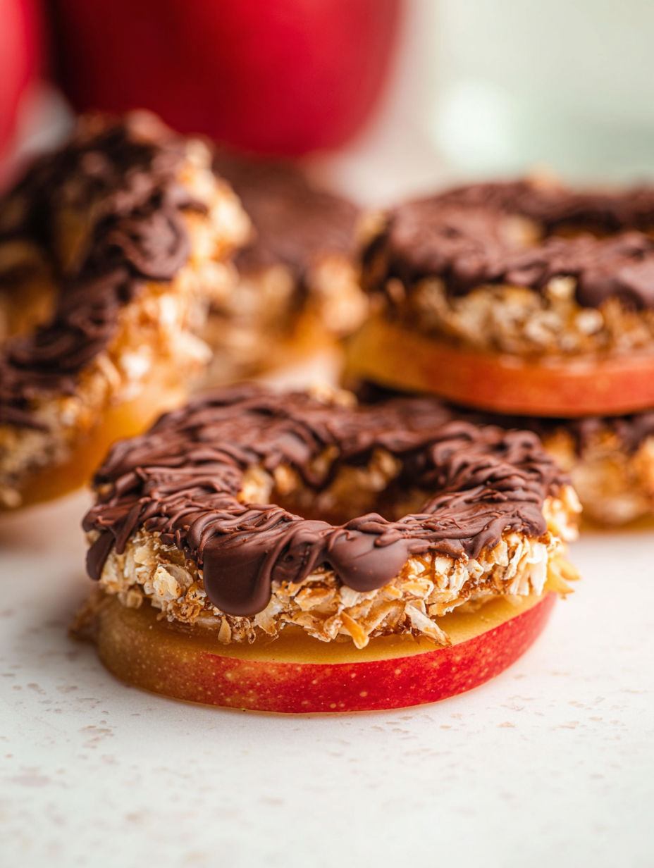 Ein Schoko-Apfel-Snack.