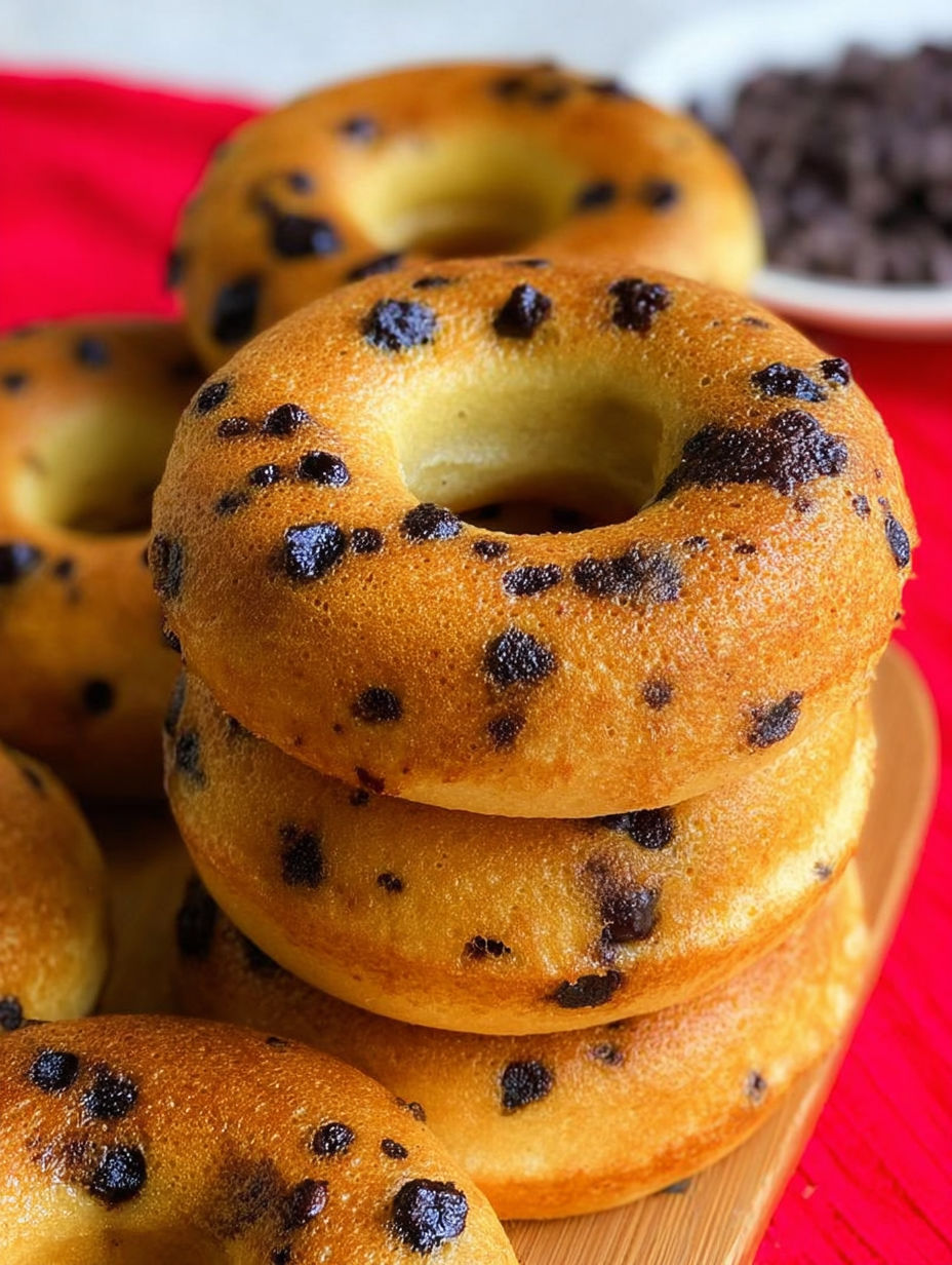 Schoko-Pancake-Donuts auf einem Teller