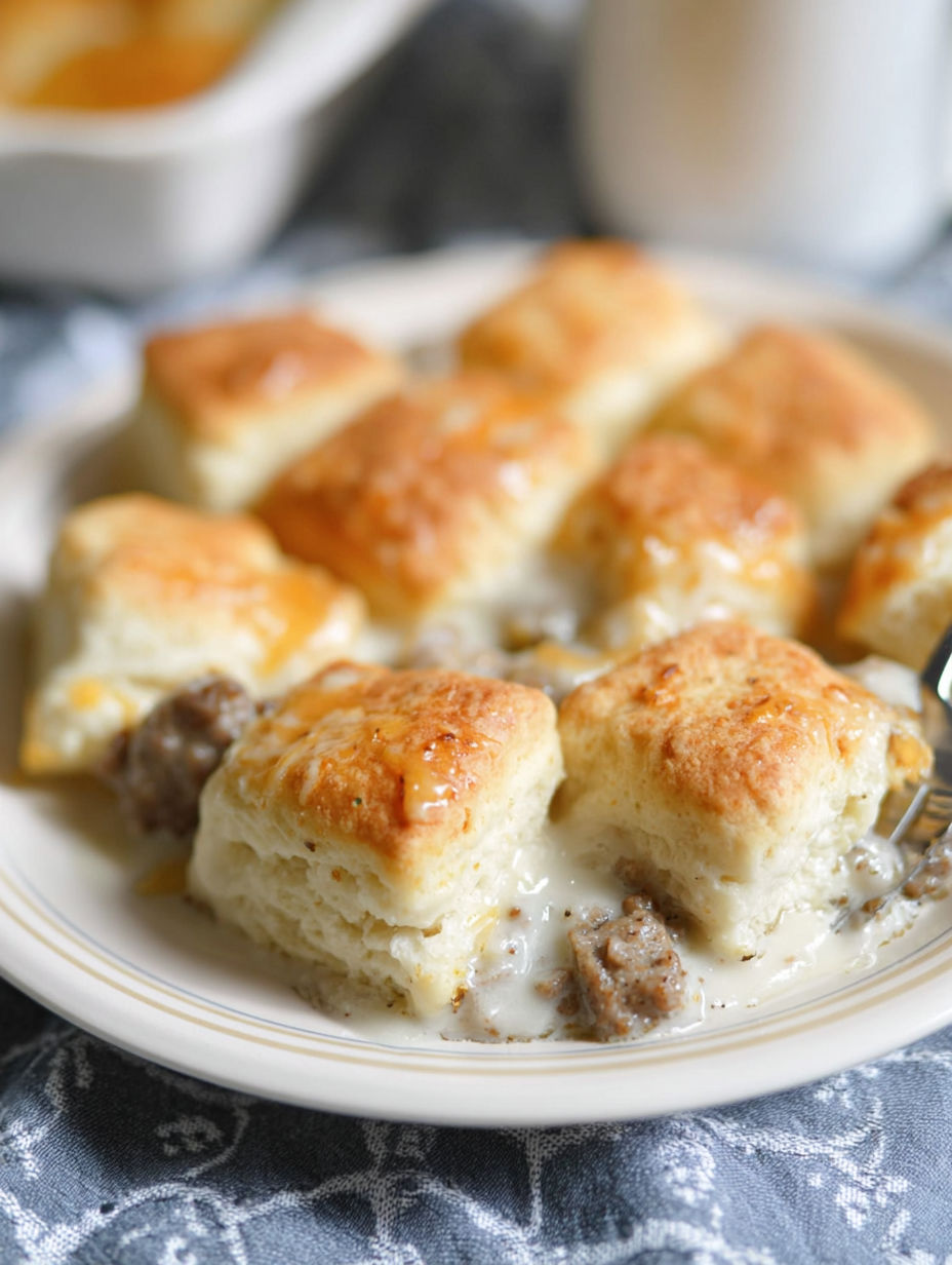 Ein Teller mit Brötchen und Soße.
