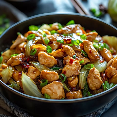 Schnelle chinesische Huhn Kohl Pfanne