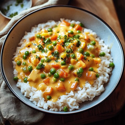 Reis mit Gemüse-Frischkäse-Sauce Rezept