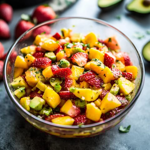 Bunte Salsa mit Erdbeeren Mango Avocado