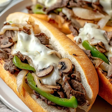 Ein Teller mit Sandwiches, gefüllt mit Fleisch und Pilzen.