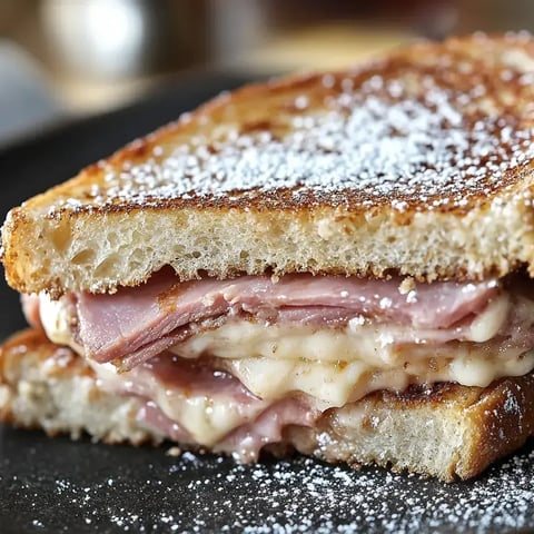 Ein belegtes Brötchen mit Fleisch und Käse auf einem Teller.