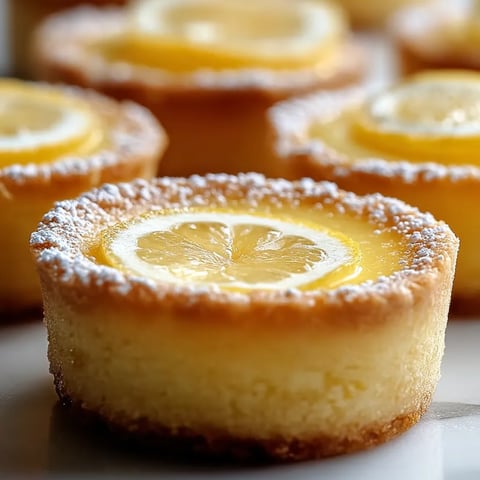 Ein Zitronentörtchen mit Puderzucker bestreut.