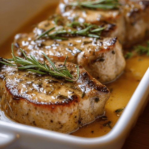 Ein Teller mit Fleisch und Kräutern obendrauf.